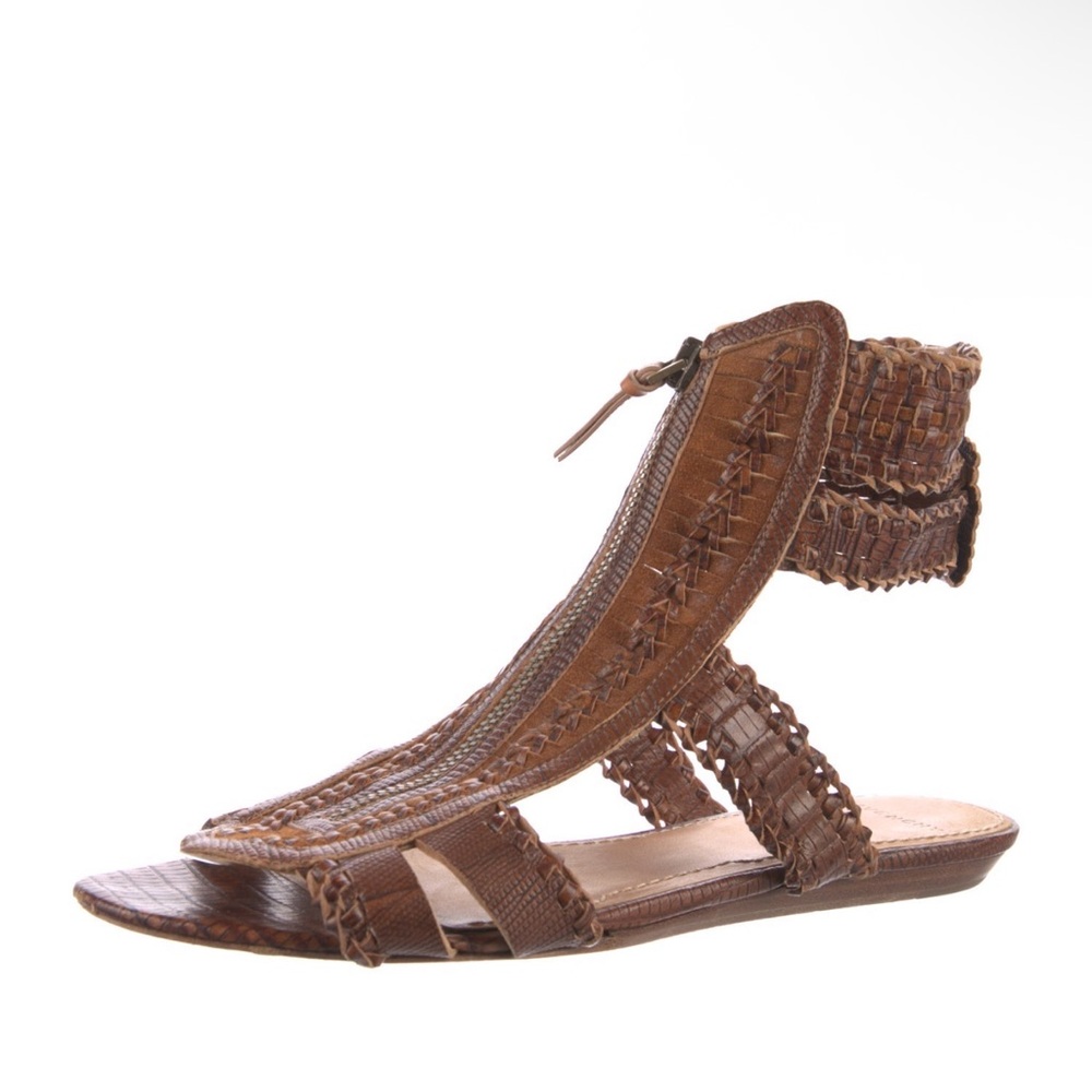 GIVENCHY - Brown Woven Gladiator Sandals Sz 6.5